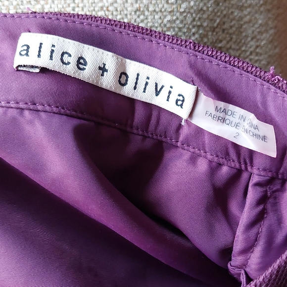 Alice + Olivia Purple Perkins Lace Midi Skirt Sz 2 - Picture 12 of 13